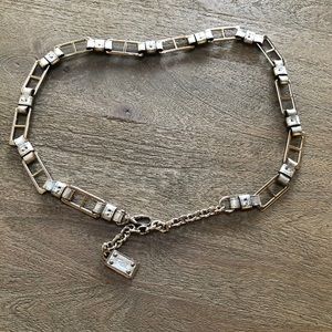 FOSSIL Leather and Silver Metal Belt